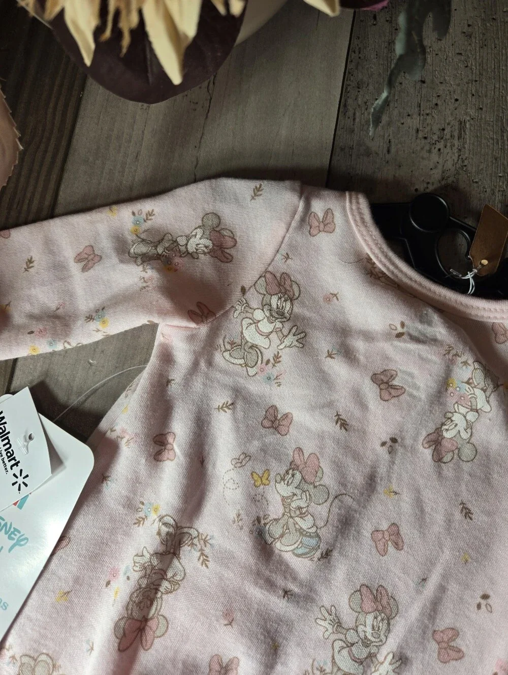 NWT Disney Pink Minnie Mouse Ruffle‑Trim Zip One‑Piece Footie – Size Newborn